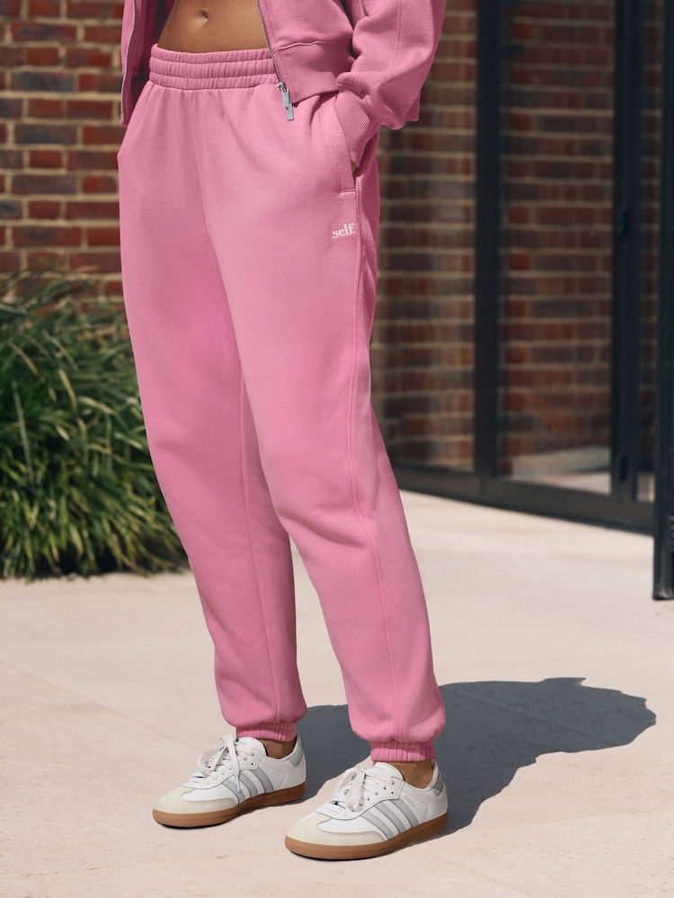 self. Bright Pink Cuffed Joggers - Image 1 of 8 self. Bright Pink Cuffed Joggers - Image 1 of 8