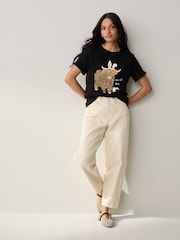 Black Novelty Easter Bunny Hamish Graphic Short Sleeve Crew Neck 100% Cotton T-Shirt - Image 4 of 7