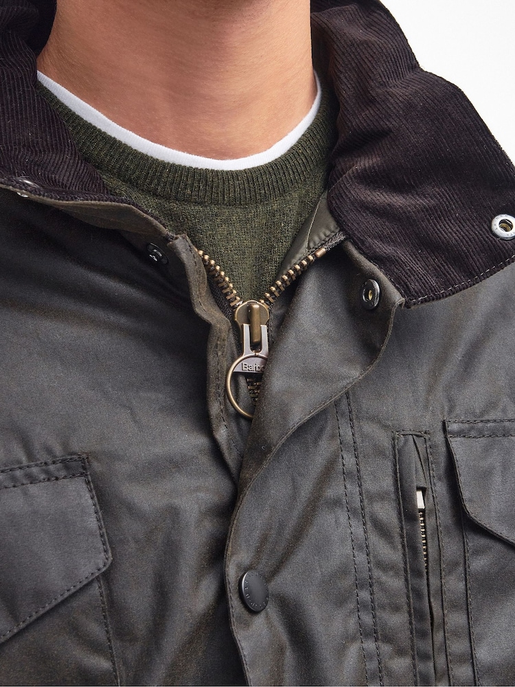 Barbour® Olive Green Sapper Wax Jacket - Image 2 of 3