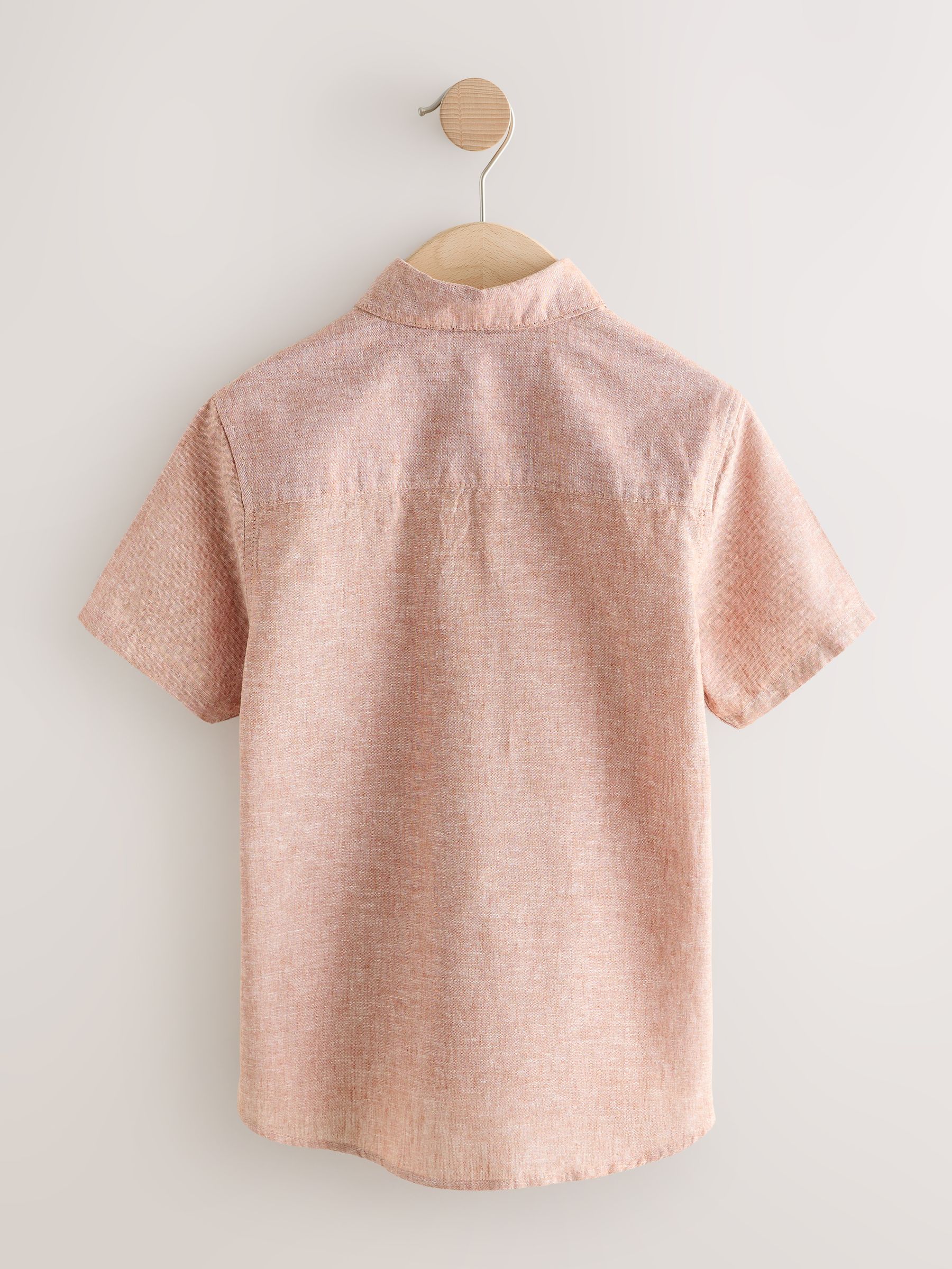 Buy Terracotta Short Sleeve Linen Blend Shirt (3-16yrs) from Next USA