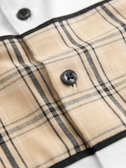 أبيض ـ نقشة مربعات من نسيج مجمع - قميص أنيق كم قصير (3-16سنوات) - Image 7 of 7