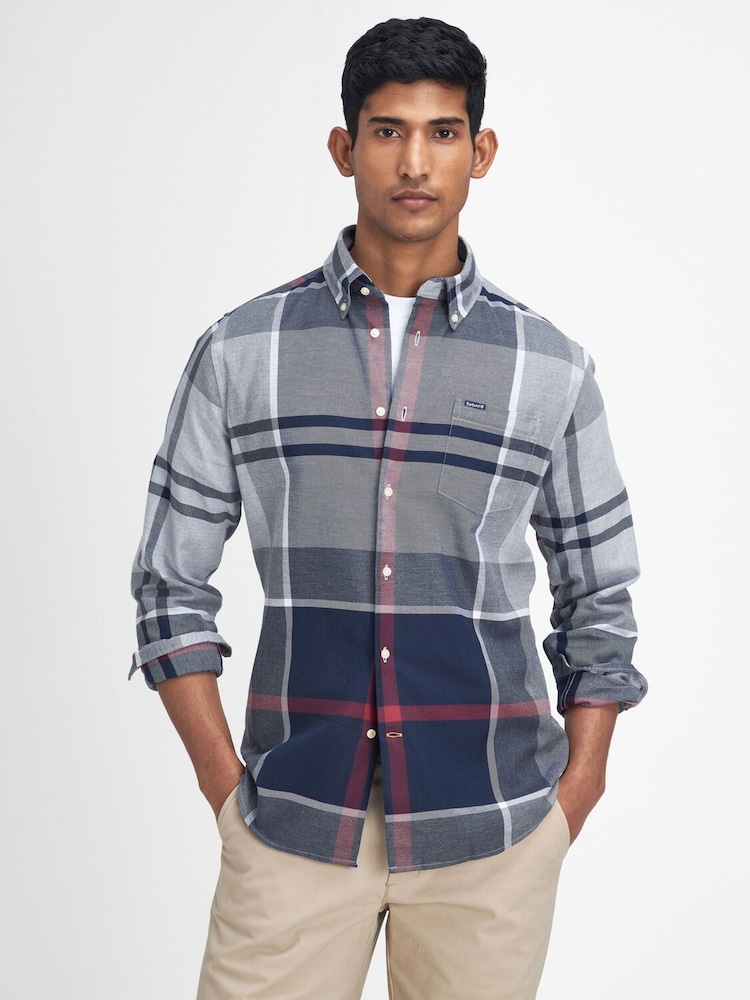 Barbour® Navy/Stone Dunoon Tartan Shirt - Image 1 of 8