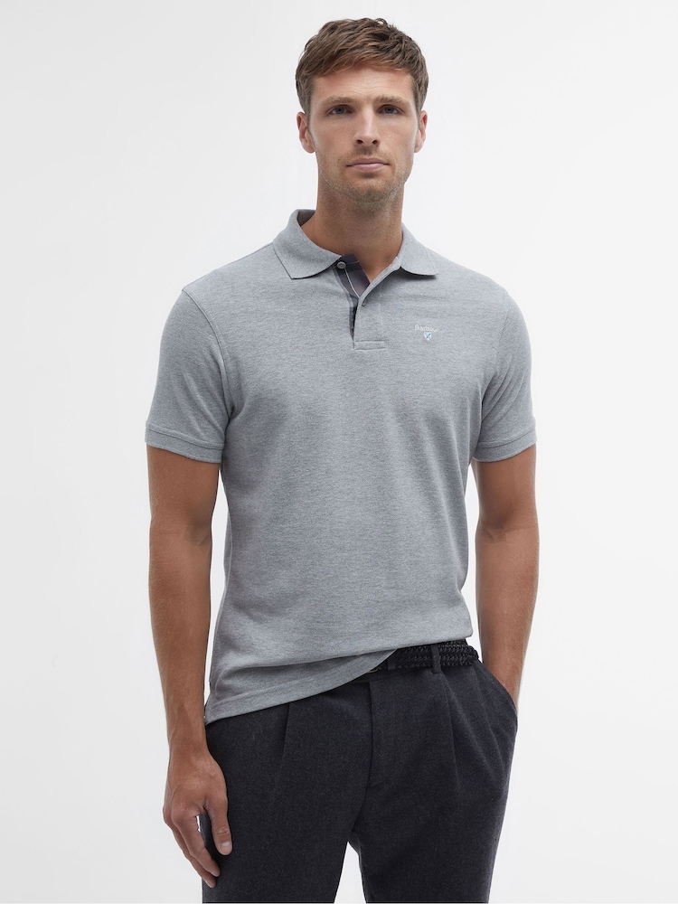 Barbour® Grey Marl Classic Polo Shirt - Image 1 of 5 Barbour® Grey Marl Classic Polo Shirt - Image 1 of 5