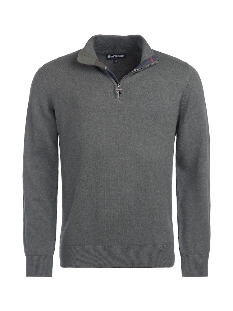 Barbour® Olive Green Quarter Zip Jumper - Image 7 of 7