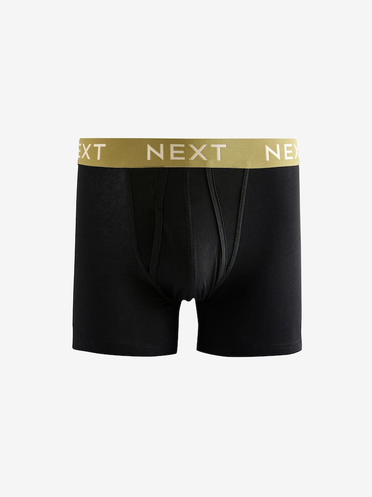 Noir - Waistband A-Front 100% Cotton Boxers 10 Pack - Image 6 of 13