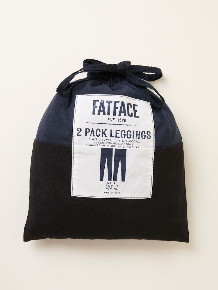 FatFace Meribel Black 2 Pack Leggings - Image 7 of 7
