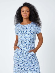 Roman Ditsy Floral Print Pocket Stretch Dress - Image 2 of 5