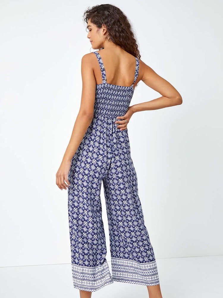 Roman Border Print Culotte Jumpsuit - Bild 2 von 5 Roman Border Print Culotte Jumpsuit - Bild 2 von 5