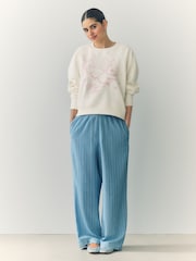 Ecru/Pink Spring Graphic Slogan Sweatshirt - Image 1 of 9