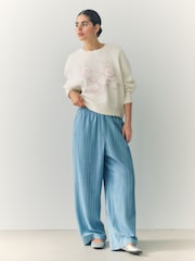 Ecru/Pink Spring Graphic Slogan Sweatshirt - Image 5 of 9