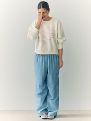Ecru/Pink Spring Graphic Slogan Sweatshirt - Image 6 of 9