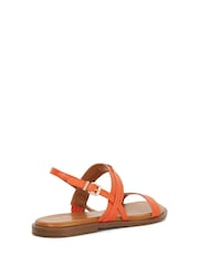 Dune London Orange Litton Branded Dune Plate Flat Sandals - Image 4 of 6
