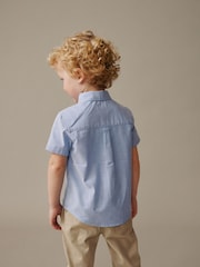 modra - Character srajca s kratkimi rokavi Oxford (3mesecev-7let) - Slika 3 iz 4