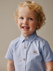 modra - Character srajca s kratkimi rokavi Oxford (3mesecev-7let) - Slika 4 iz 4