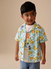 Blue/Yellow Banana All Over Short Sleeve Printed Shirt and T-Shirts Set (6mths-7yrs) - Image 1 of 4