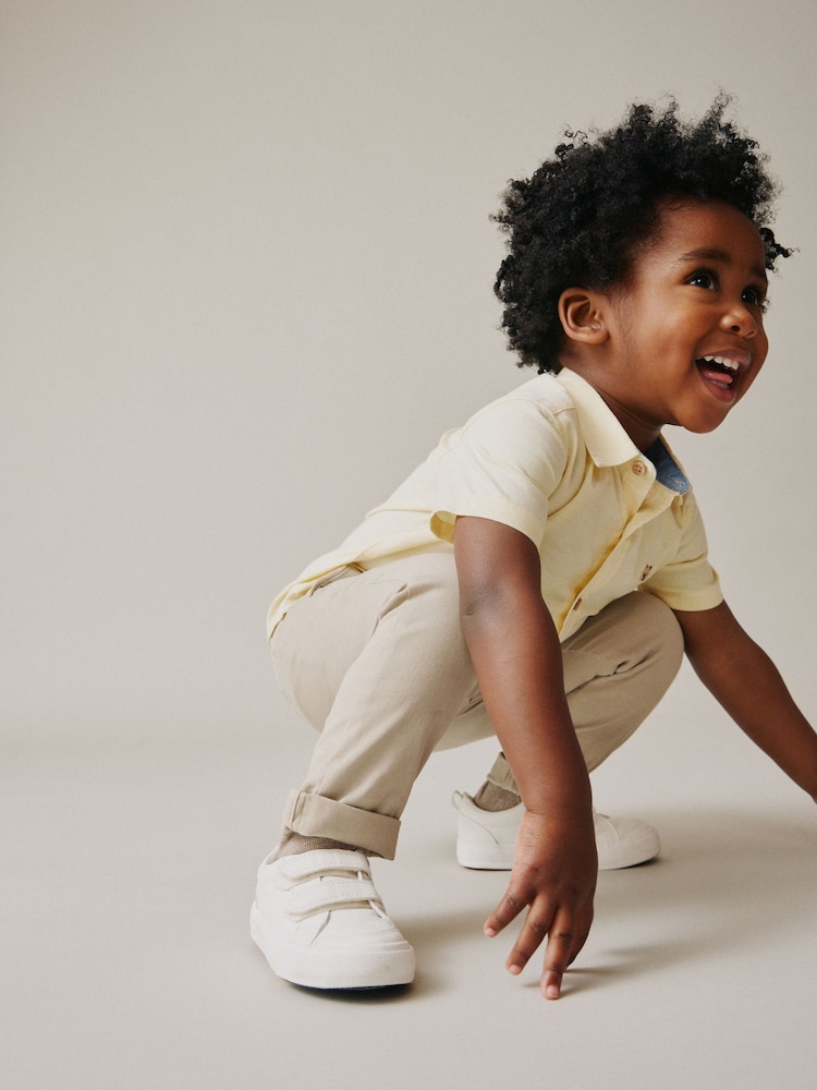 Yellow Bear Embroidery Short Sleeve Oxford Character Shirt (3mths-7yrs) - Image 2 of 4