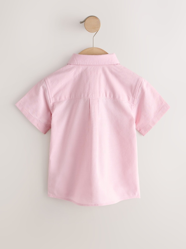 Pink Short Sleeve Oxford Character Shirt (3mths-7yrs) - Image 2 of 4 Pink Short Sleeve Oxford Character Shirt (3mths-7yrs) - Image 2 of 4