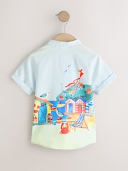 Paysage bleu bord de mer - Chemise imprimée à Manches courtes avec Col mao (3mois7ans) - Image 6 de 8