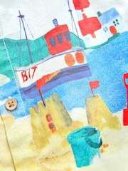 Paysage bleu bord de mer - Chemise imprimée à Manches courtes avec Col mao (3mois7ans) - Image 8 de 8