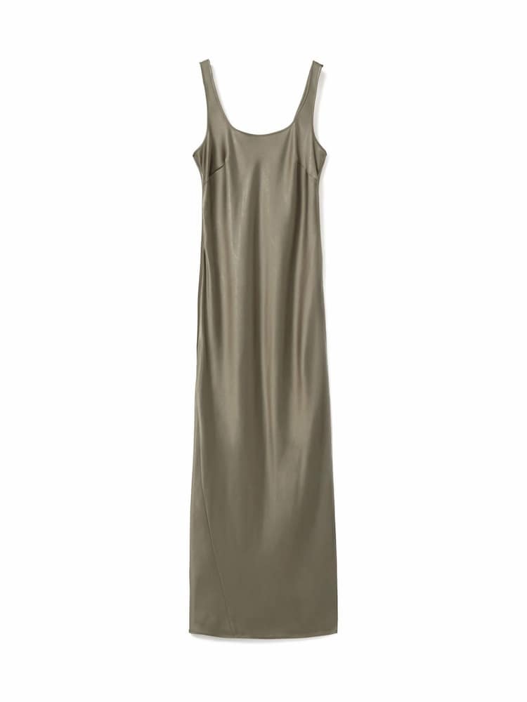 Jigsaw Green Heavy Satin Slip Dress - Image 6 of 6