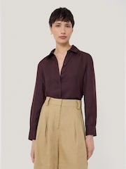 Jigsaw Purple/Burgandi Silk Twill Shirt - Image 4 of 6