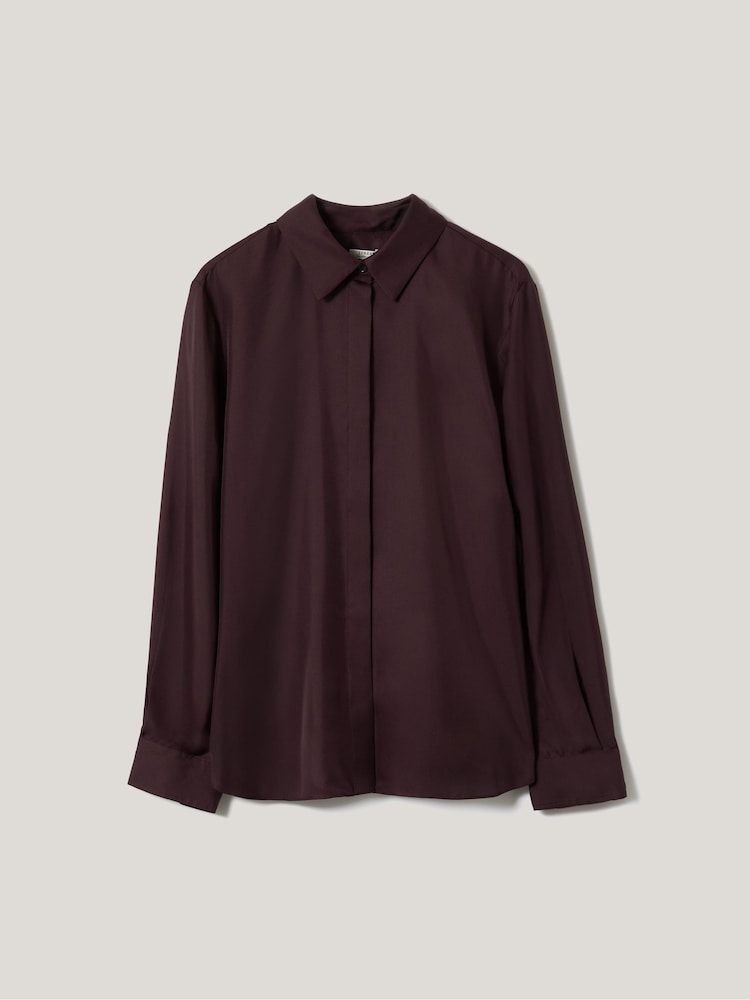 Jigsaw Purple/Burgandi Silk Twill Shirt - Image 6 of 6