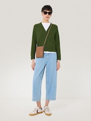 Jigsaw Green Luxe 100% Cotton Cardigan - Image 1 of 5