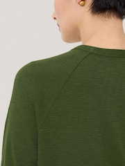 Jigsaw Green Luxe 100% Cotton Cardigan - Image 2 of 5