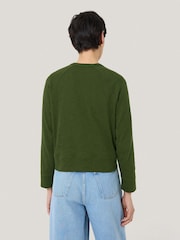 Jigsaw Green Luxe 100% Cotton Cardigan - Image 4 of 5