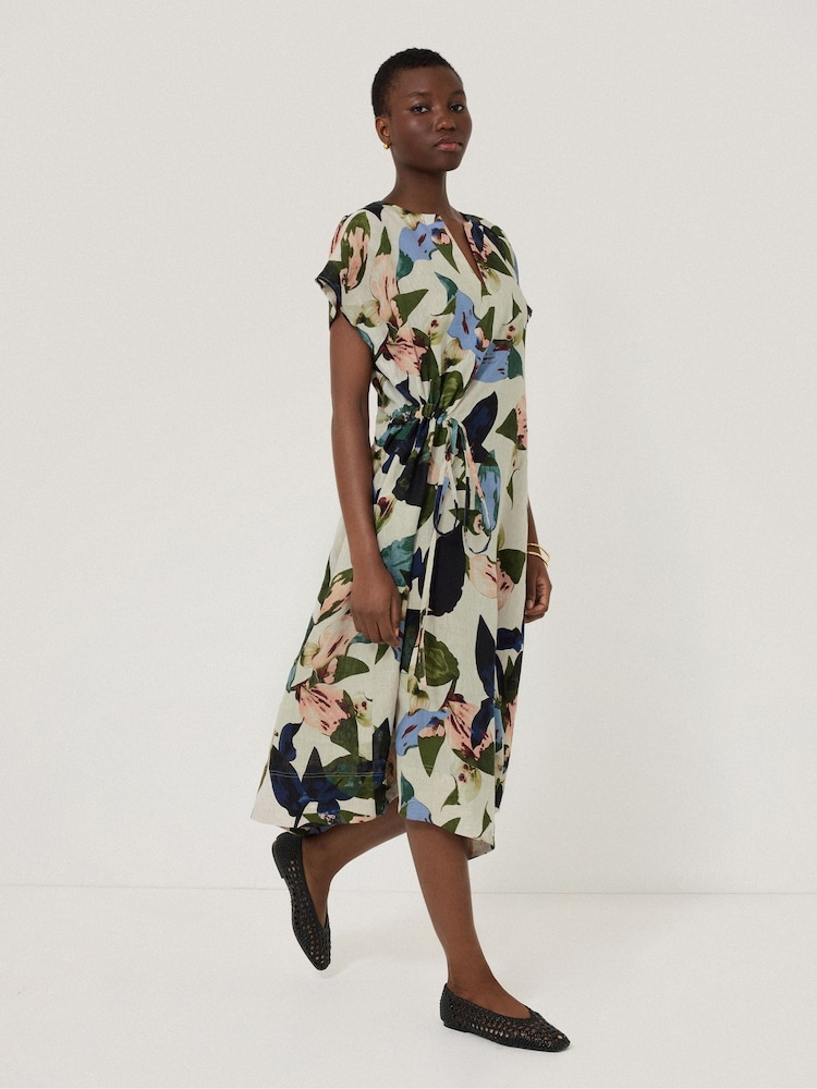 Jigsaw Multi Future Botanic 100% Linen Dress - Image 1 of 4