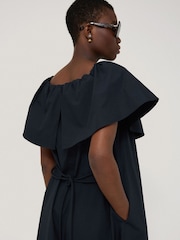 Jigsaw Blue Off The Shoulder 100% Cotton Poplin Dress - Image 5 of 6