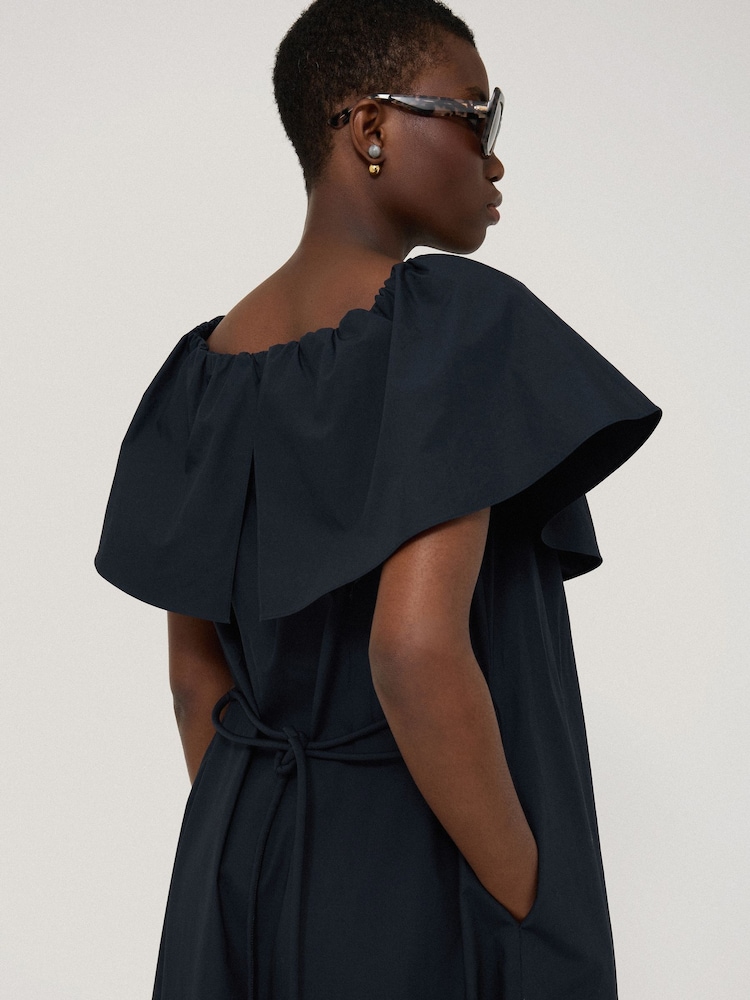 Jigsaw Blue Off The Shoulder 100% Cotton Poplin Dress - Image 5 of 6