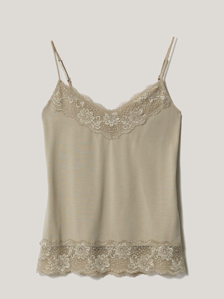 Jigsaw Grey Modal Lace Vest - Image 5 of 5