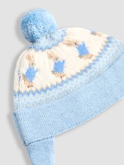 JoJo Maman Bébé Blue Peter Rabbit™ Knit Bobble Hat - Image 2 of 3