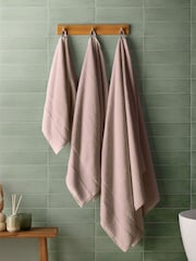 Silentnight 6 Pack Pink Luxury Waffle Cotton Towel Bale - Image 1 of 6