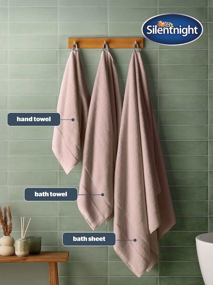 Silentnight 6 Pack Pink Luxury Waffle Cotton Towel Bale - Image 2 of 6