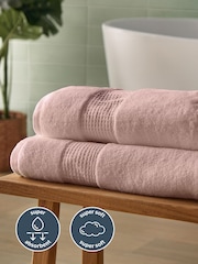 Silentnight 6 Pack Pink Luxury Waffle Cotton Towel Bale - Image 3 of 6