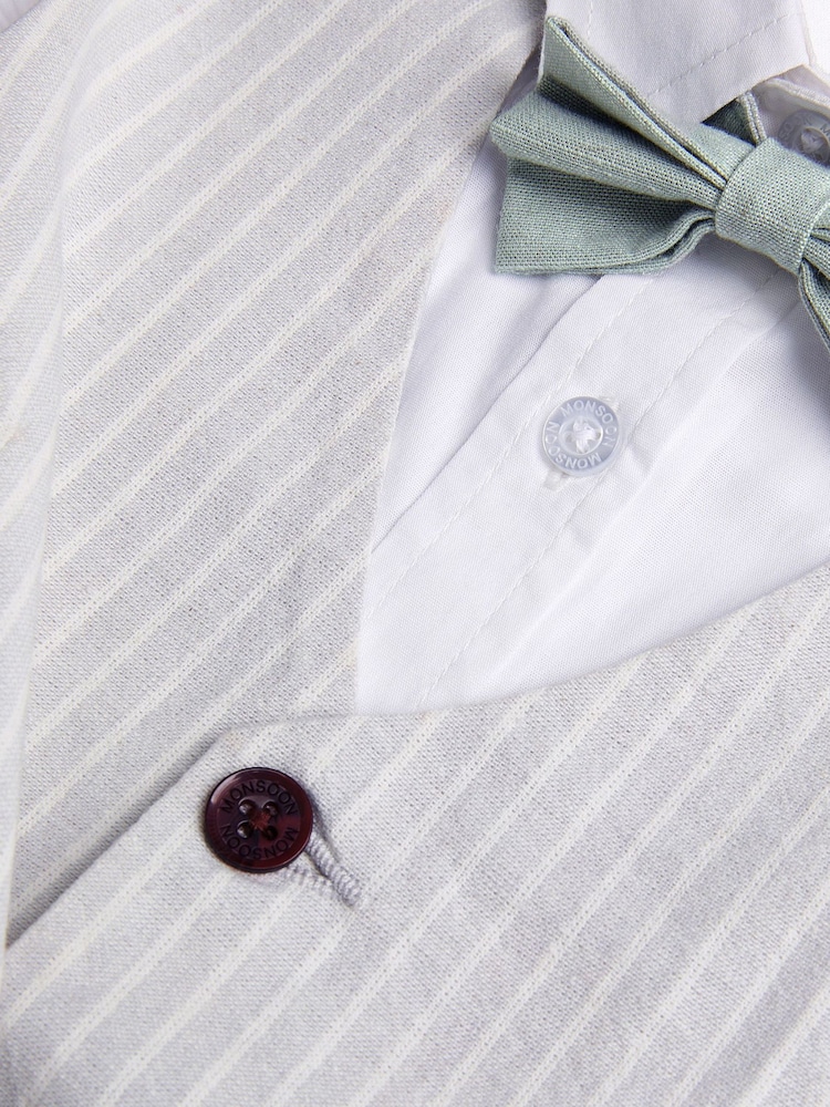 Monsoon 100% Cotton Shirt and Waistcoat Set 3 Piece with Bow - Изображение 3 из 3