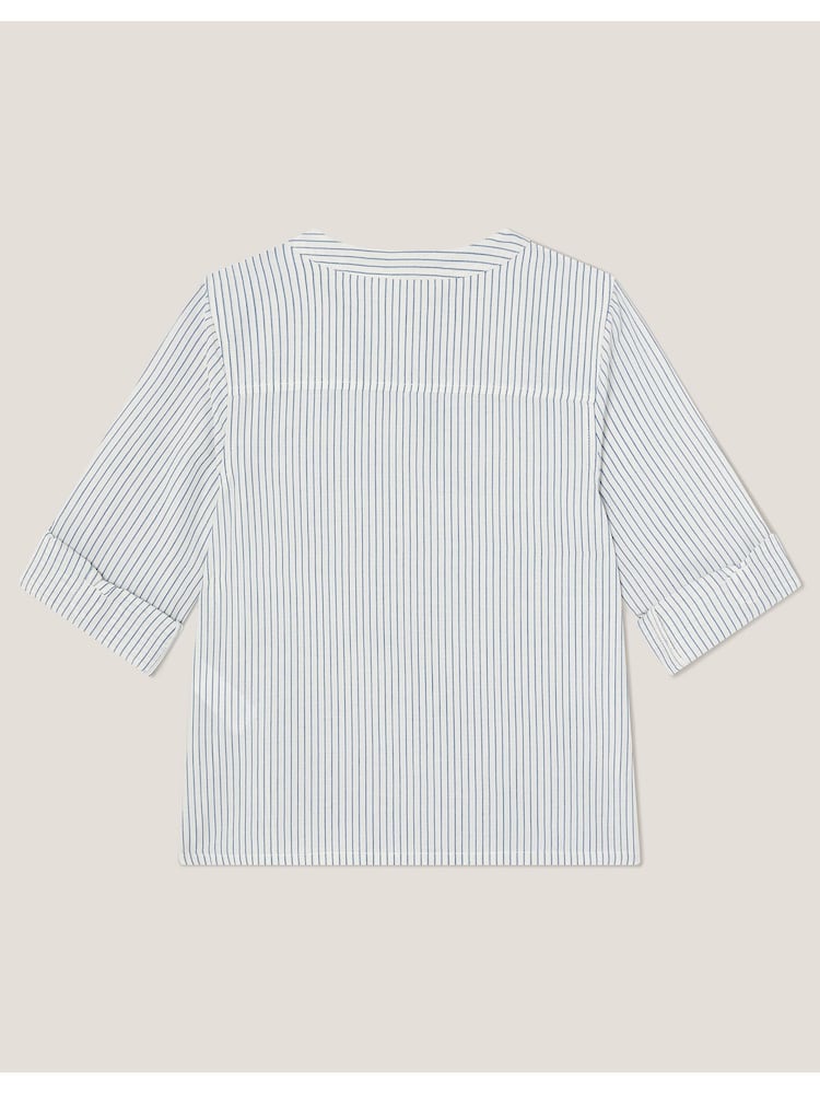 Monsoon Natural Stripe Cotton 100% Cotton Shirt - Image 2 of 3 Monsoon Natural Stripe Cotton 100% Cotton Shirt - Image 2 of 3