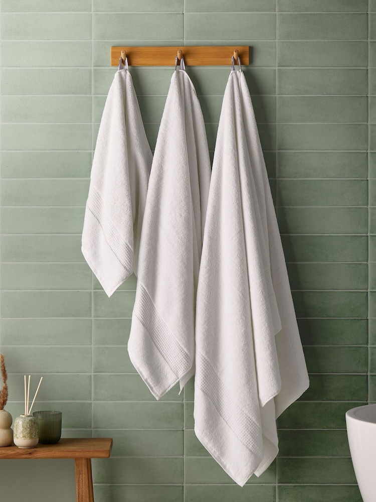 Silentnight 6 Pack White Luxury Waffle Cotton Towel Bales - Image 1 of 6