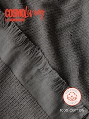 Cosmo Living 4 Pack Charcoal Textured Cotton Towel Bale - Image 3 of 6
