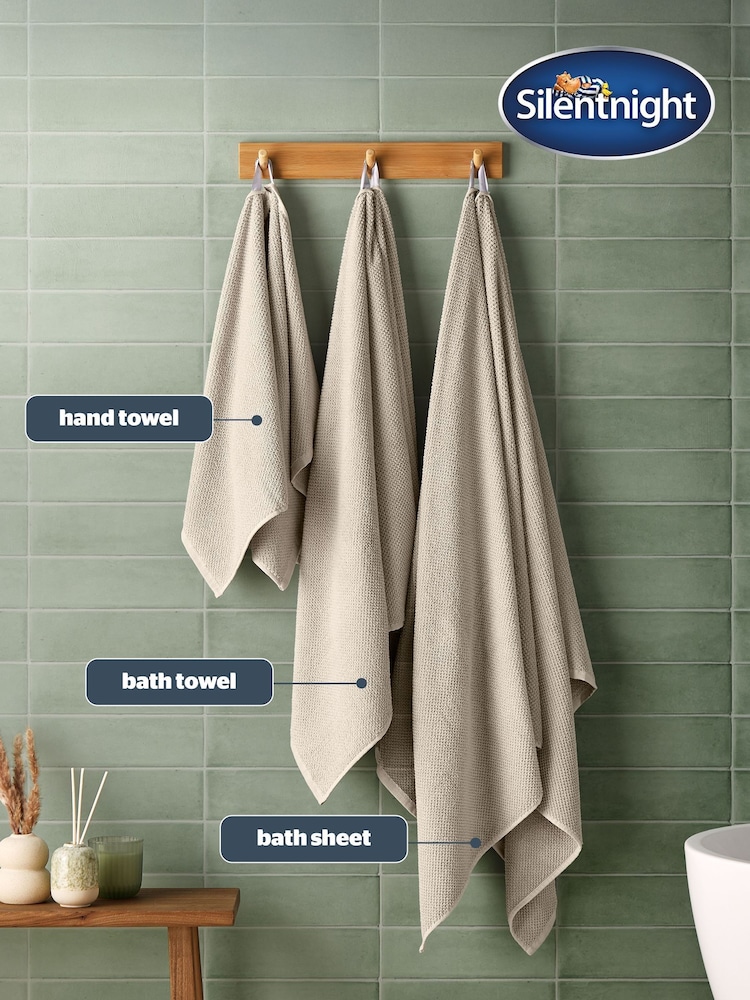 Silentnight 6 Pack Natural Popcorn Waffle Towel Bale - Image 2 of 6