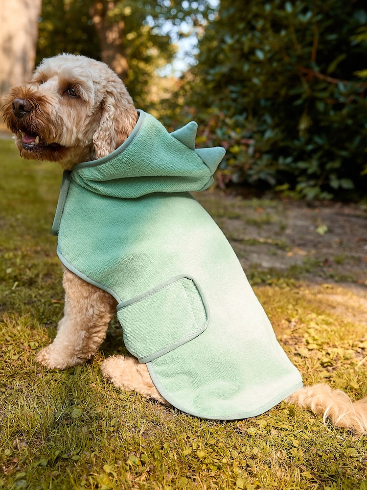 Green Dinosaur Pet Towel Robe - Image 1 of 5
