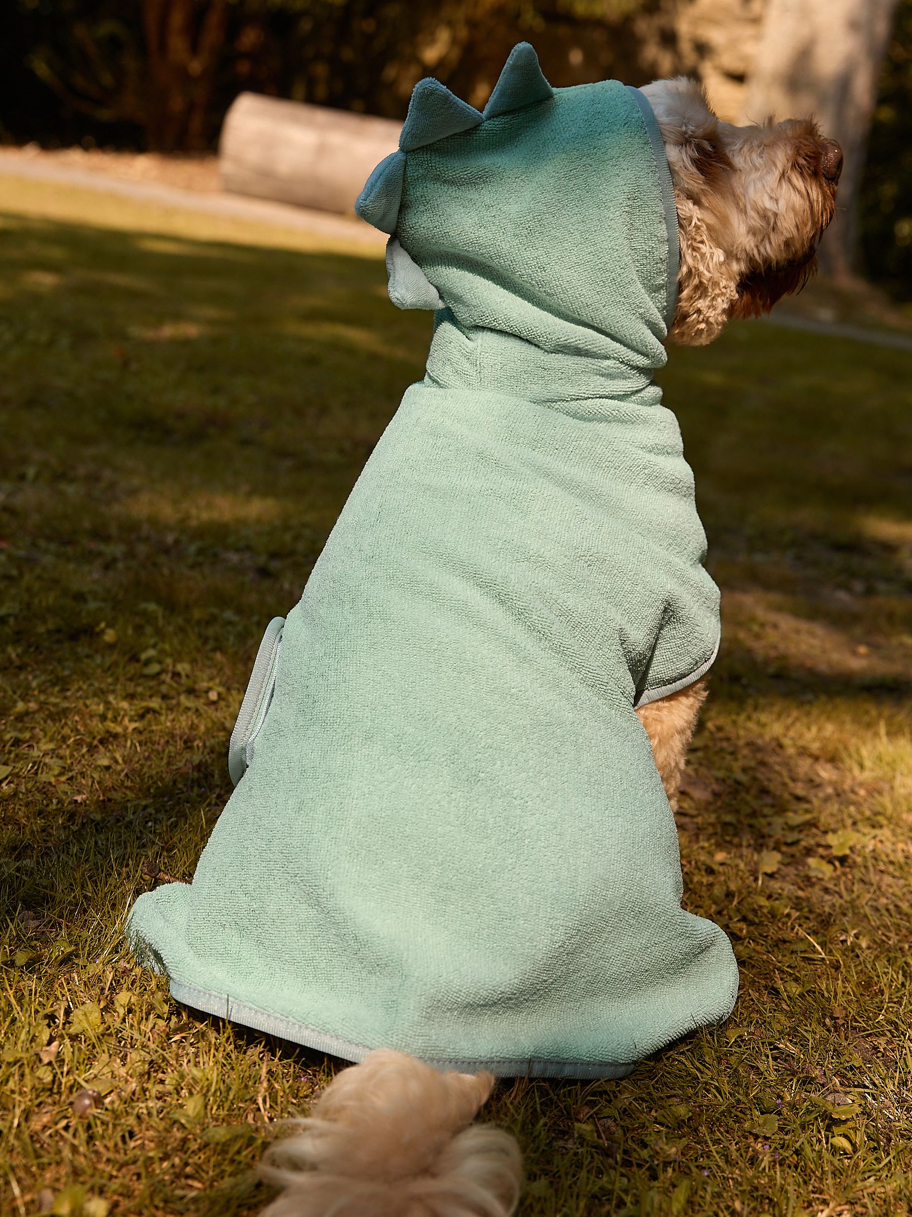 Buy Green Dinosaur Pet Towel Robe from Next USA