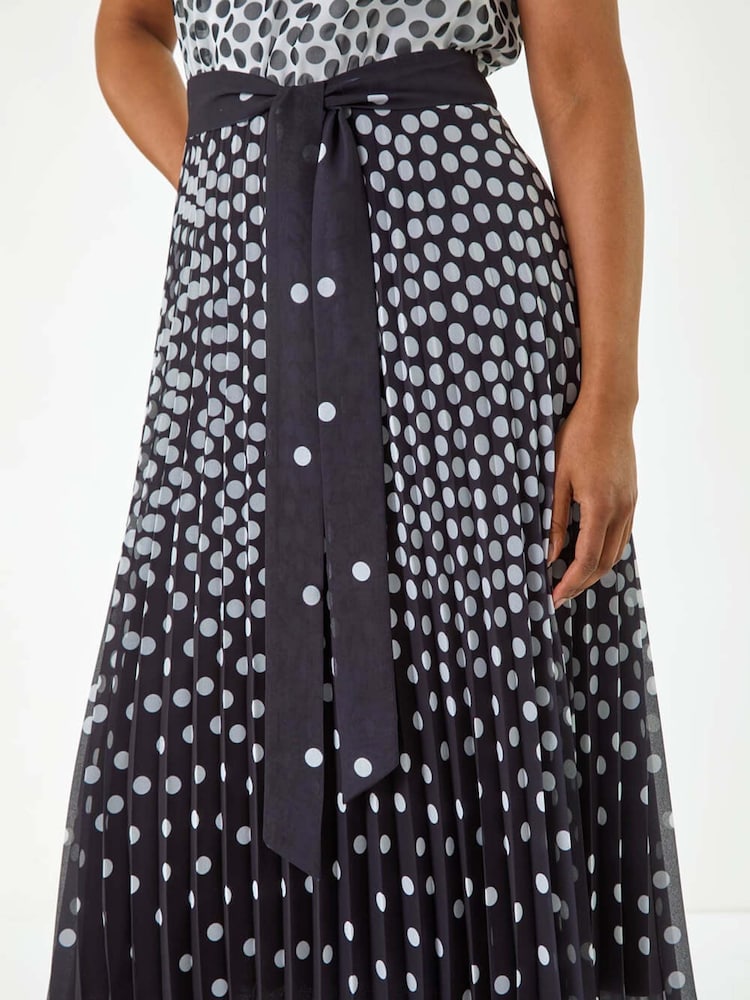 Roman Petite Spot Print Pleated Midi Dress - Imagen 5 de 5 Roman Petite Spot Print Pleated Midi Dress - Imagen 5 de 5