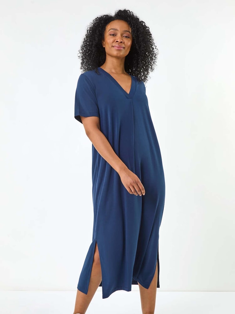 Azul - Roman V-Neck Stretch Midi Dress - Imagen 2 de 5 Azul - Roman V-Neck Stretch Midi Dress - Imagen 2 de 5