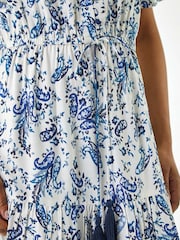 Roman Blue Petite Paisley Print Midi Dress - Image 5 of 5