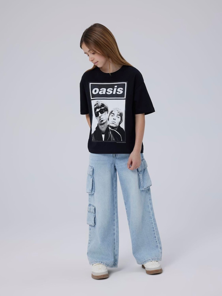 Negro - Name It Kids Oasis Licenced Short Sleeve T-Shirt - Imagen 1 de 5