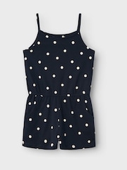 Ciemnoniebieski - Name It Floral Printed Playsuit - Image 2 of 2
