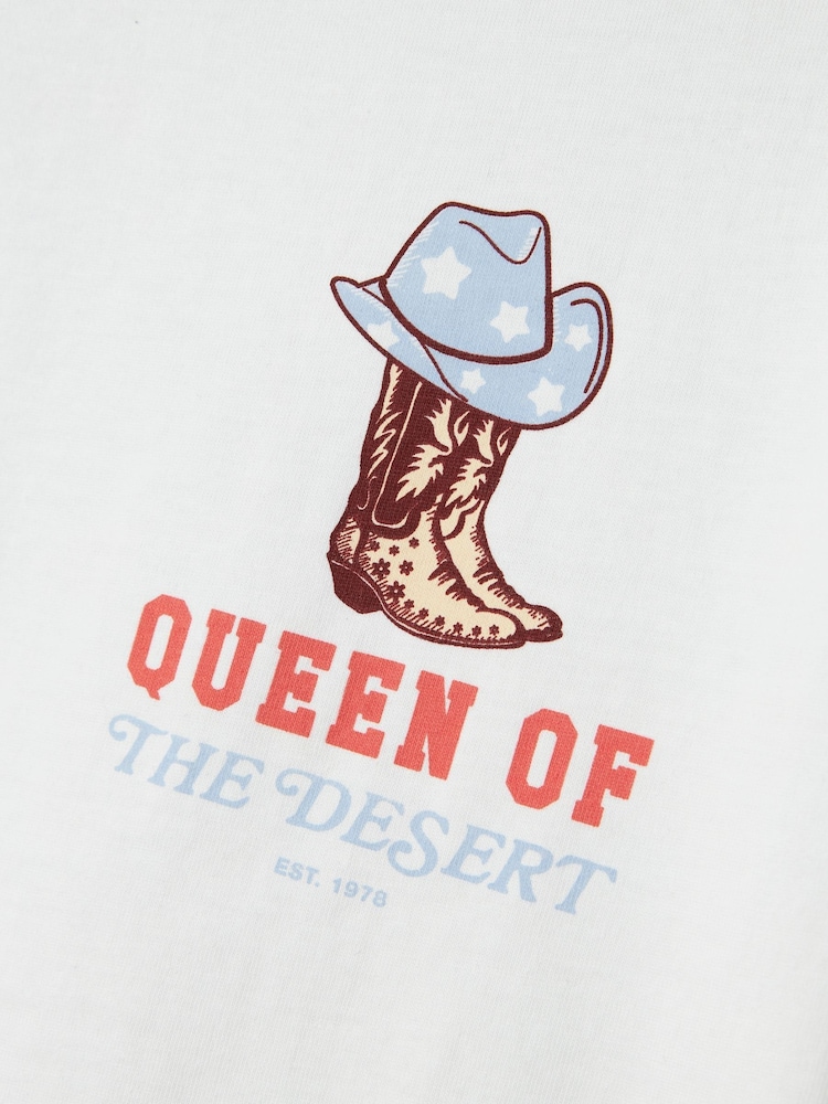 Name It White Cowgirl Boot Print Cap Sleeve T-Shirt - Image 5 of 5